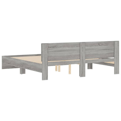 vidaXL Bed Frame without Mattress Grey Sonoma 160x200 cm