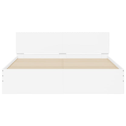 vidaXL Bed Frame without Mattress White 150x200 cm King Size