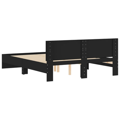 vidaXL Bed Frame without Mattress Black 150x200 cm King Size