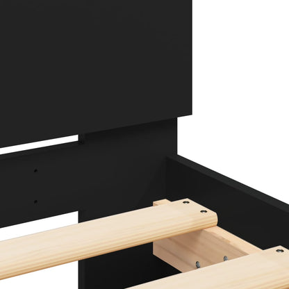 vidaXL Bed Frame without Mattress Black 150x200 cm King Size