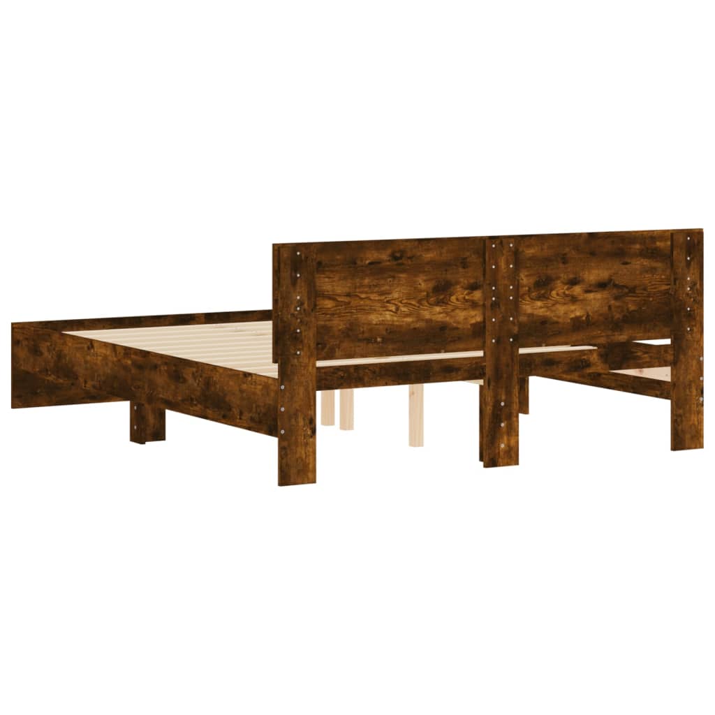 vidaXL Bed Frame | Smoked Oak | Engineered wood | King Size | Durable