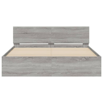 vidaXL Bed Frame without Mattress Grey Sonoma 150x200 cm King Size