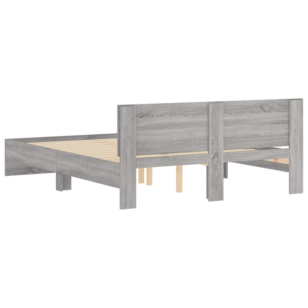 vidaXL Bed Frame without Mattress Grey Sonoma 150x200 cm King Size