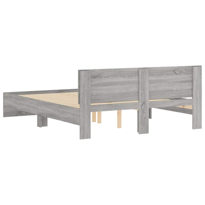 vidaXL Bed Frame without Mattress Grey Sonoma 150x200 cm King Size