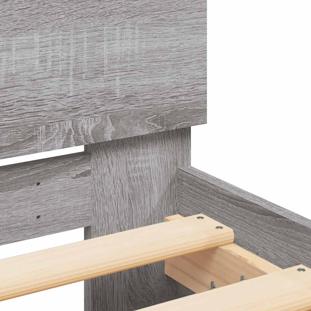 vidaXL Bed Frame without Mattress Grey Sonoma 150x200 cm King Size