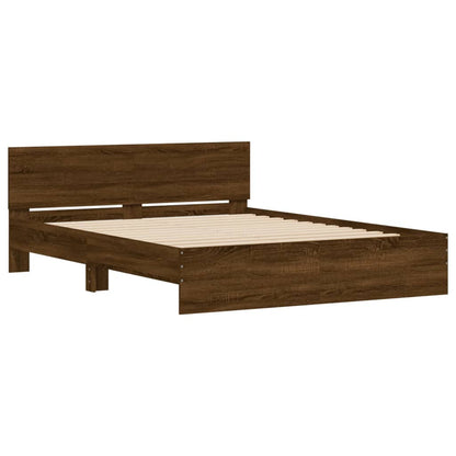 vidaXL Bed Frame | Brown Oak | Engineered Wood | King |  Modern  | Bed Frame