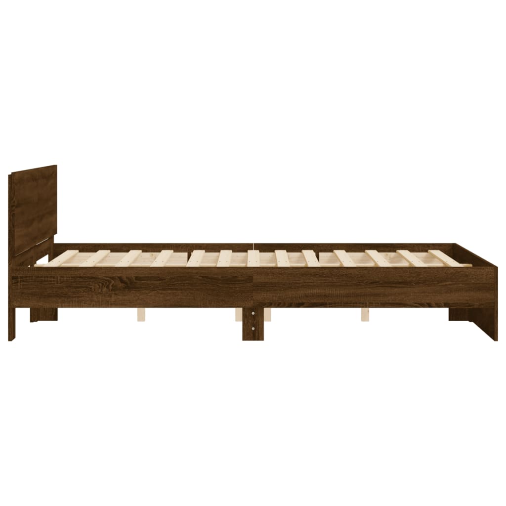 vidaXL Bed Frame | Brown Oak | Engineered Wood | King |  Modern  | Bed Frame