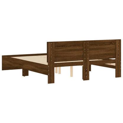 vidaXL Bed Frame | Brown Oak | Engineered Wood | King |  Modern  | Bed Frame