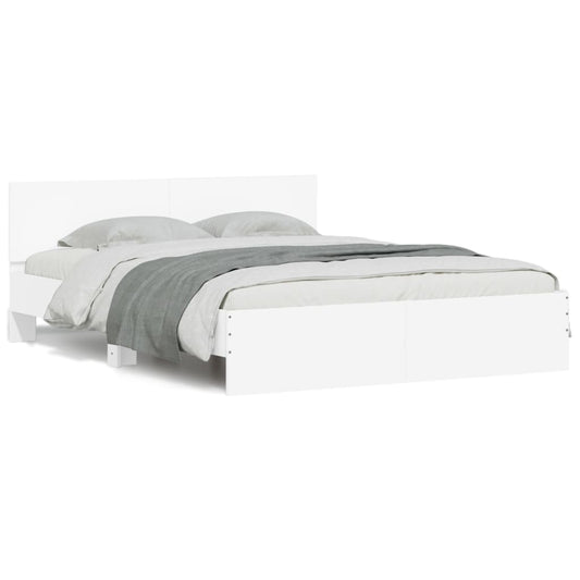 vidaXL Bed Frame | White | Engineered wood | 140x200 cm |  Durable  | Bed Frame