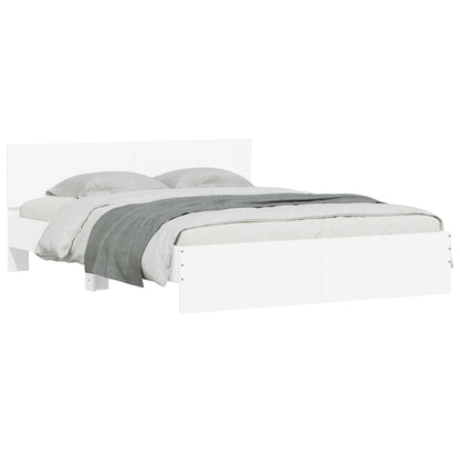 vidaXL Bed Frame | White | Engineered wood | 140x200 cm |  Durable  | Bed Frame