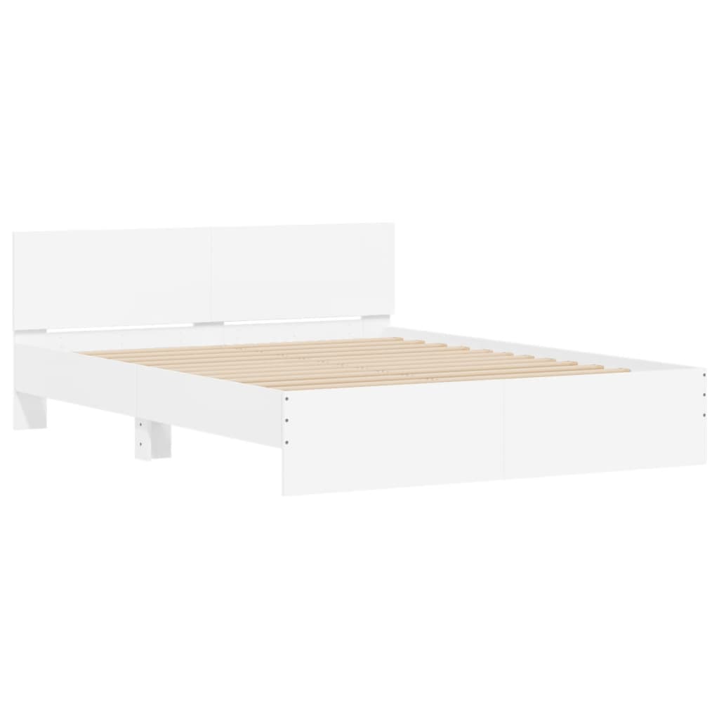 vidaXL Bed Frame | White | Engineered wood | 140x200 cm |  Durable  | Bed Frame