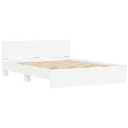 vidaXL Bed Frame | White | Engineered wood | 140x200 cm |  Durable  | Bed Frame