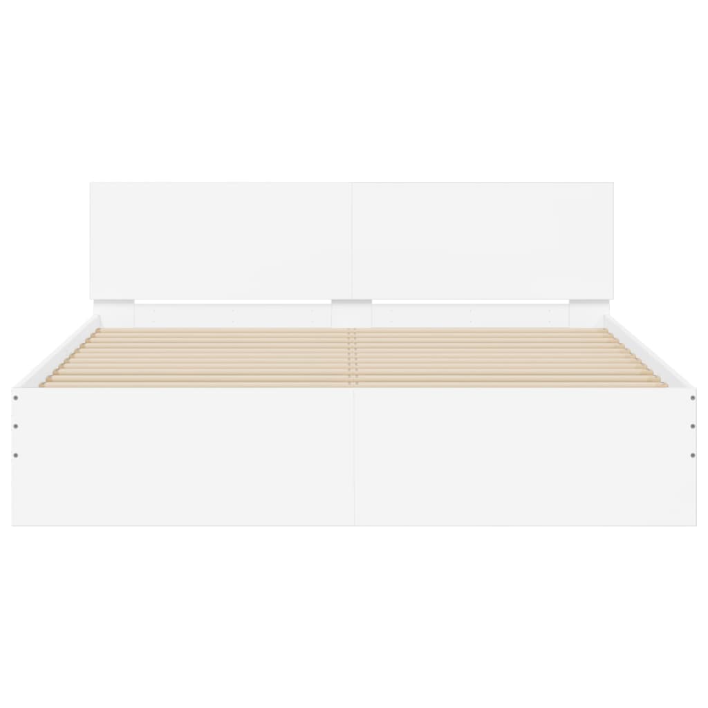 vidaXL Bed Frame | White | Engineered wood | 140x200 cm |  Durable  | Bed Frame
