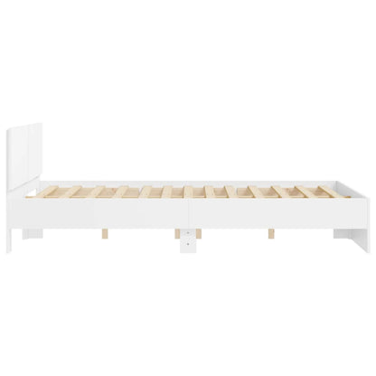 vidaXL Bed Frame | White | Engineered wood | 140x200 cm |  Durable  | Bed Frame