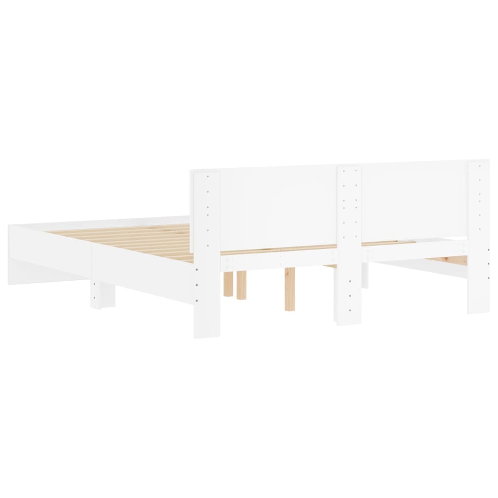 vidaXL Bed Frame | White | Engineered wood | 140x200 cm |  Durable  | Bed Frame