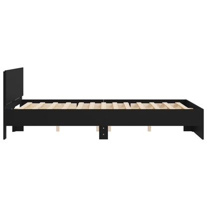 vidaXL Bed Frame | Black | Engineered wood, Plywood | Double | Bed Frame