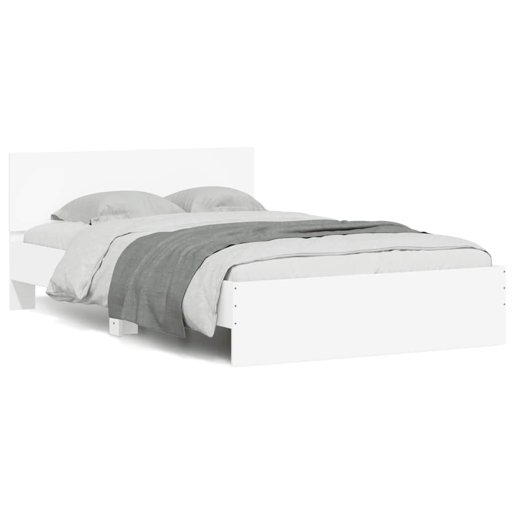 vidaXL Bed Frame | White | Engineered wood | Double | Durable | Bed Frame