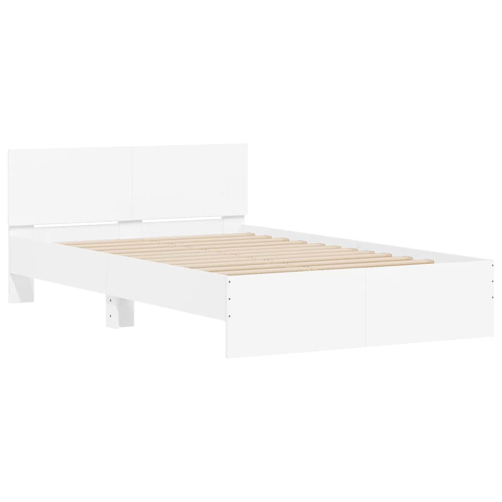 vidaXL Bed Frame | White | Engineered wood | Double | Durable | Bed Frame