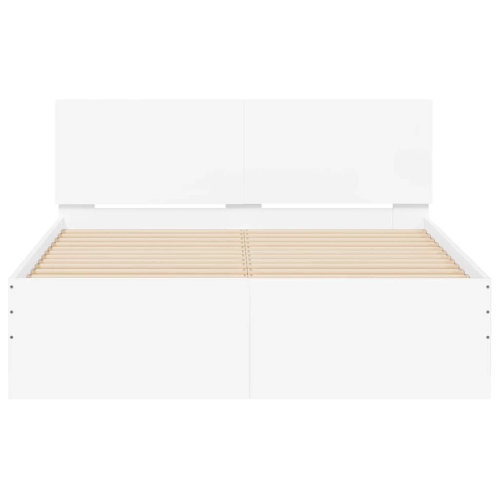 vidaXL Bed Frame | White | Engineered wood | Double | Durable | Bed Frame