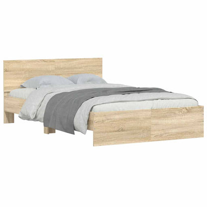 vidaXL Bed Frame | Sonoma oak | Engineered wood, Plywood | 120x200 cm |  Sturdy