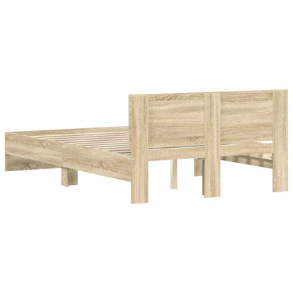 vidaXL Bed Frame | Sonoma oak | Engineered wood, Plywood | 120x200 cm |  Sturdy