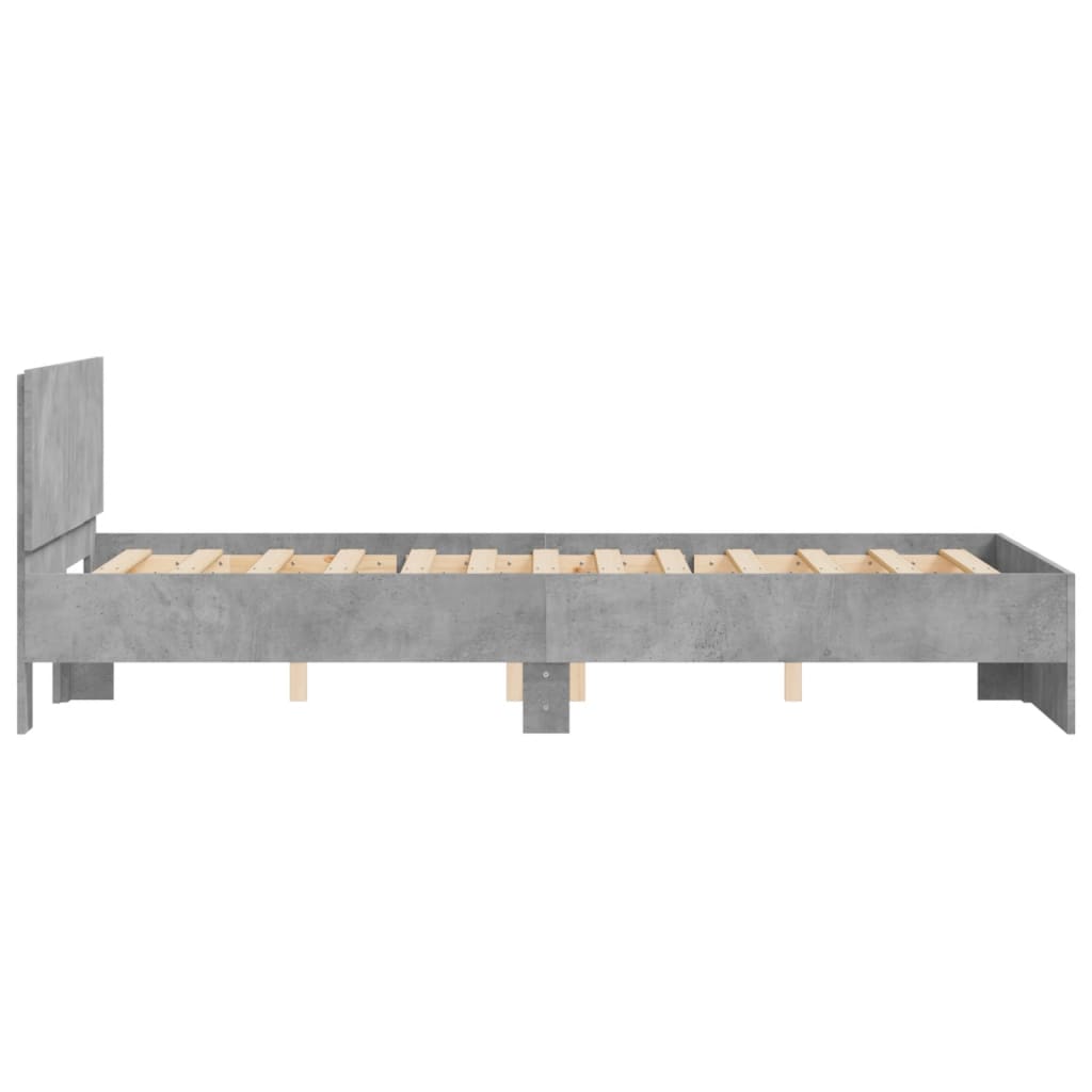 vidaXL Bed Frame without Mattress Concrete Grey 120x200 cm