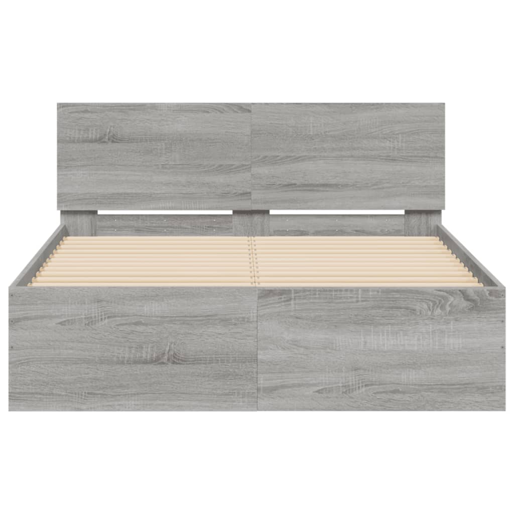 vidaXL Bed Frame | Grey Sonoma | Engineered wood | Double | Modern | Bed Frame