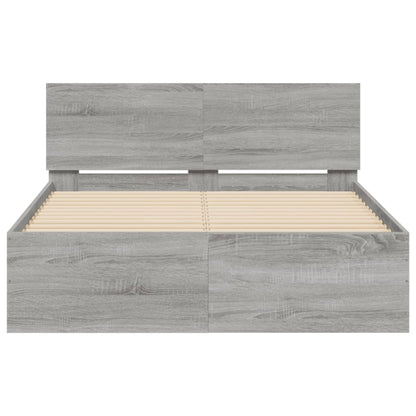 vidaXL Bed Frame | Grey Sonoma | Engineered wood | Double | Modern | Bed Frame