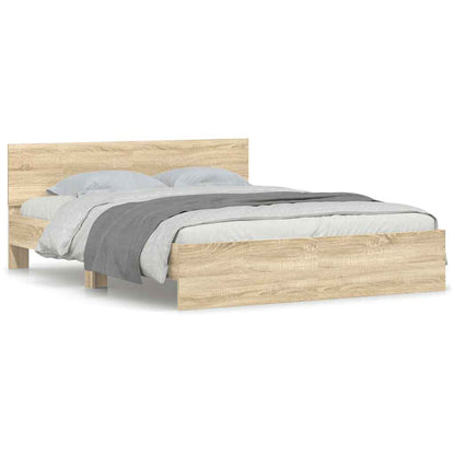 vidaXL Bed Frame | Sonoma Oak | Engineered Wood | Double | Durable | Bed Frame