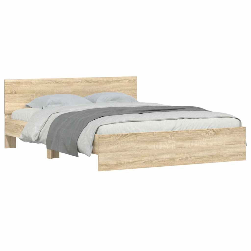 vidaXL Bed Frame | Sonoma Oak | Engineered Wood | Double | Durable | Bed Frame