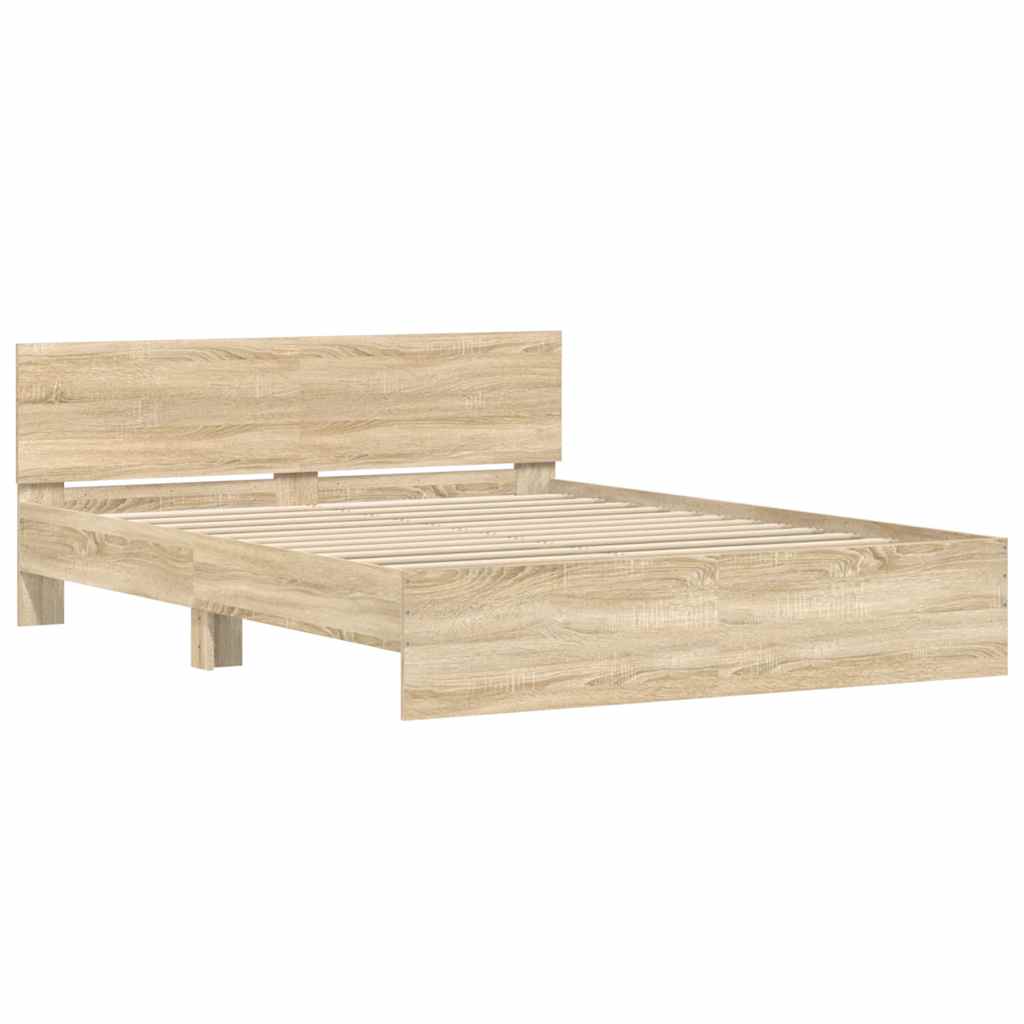 vidaXL Bed Frame | Sonoma Oak | Engineered Wood | Double | Durable | Bed Frame