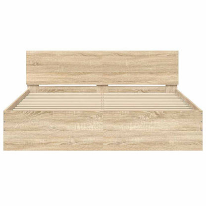vidaXL Bed Frame | Sonoma Oak | Engineered Wood | Double | Durable | Bed Frame