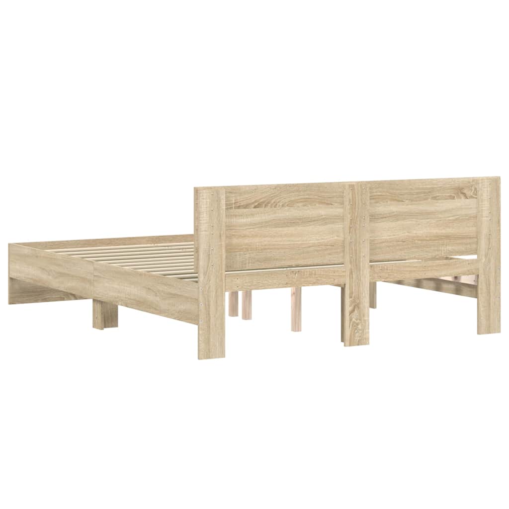 vidaXL Bed Frame | Sonoma Oak | Engineered Wood | Double | Durable | Bed Frame
