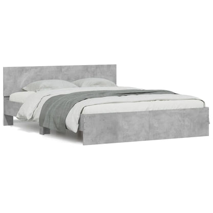 vidaXL Bed Frame | Concrete grey | Engineered wood, Plywood | Double | Durable