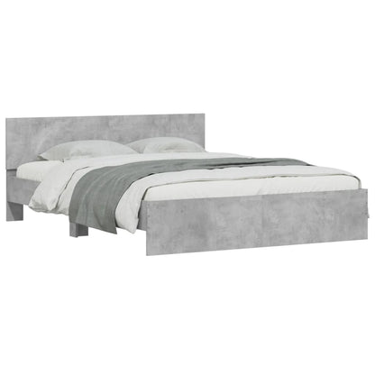 vidaXL Bed Frame | Concrete grey | Engineered wood, Plywood | Double | Durable