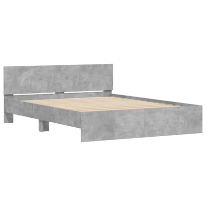 vidaXL Bed Frame | Concrete grey | Engineered wood, Plywood | Double | Durable