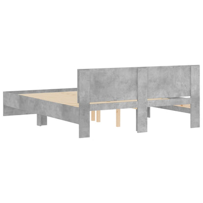 vidaXL Bed Frame | Concrete grey | Engineered wood, Plywood | Double | Durable