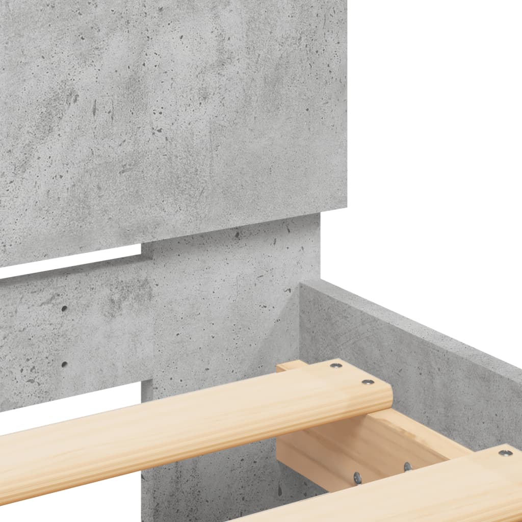 vidaXL Bed Frame | Concrete grey | Engineered wood, Plywood | Double | Durable
