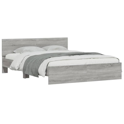 vidaXL Bed Frame | Grey Sonoma | Engineered wood and Plywood | Double | Durable