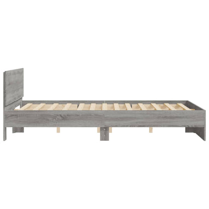 vidaXL Bed Frame | Grey Sonoma | Engineered wood and Plywood | Double | Durable