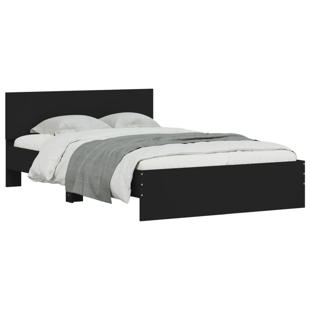 vidaXL Bed Frame | Black | Engineered wood | Double | Tough | Bed Frame