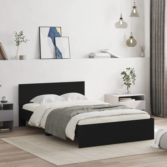 vidaXL Bed Frame | Black | Engineered wood | Double | Tough | Bed Frame