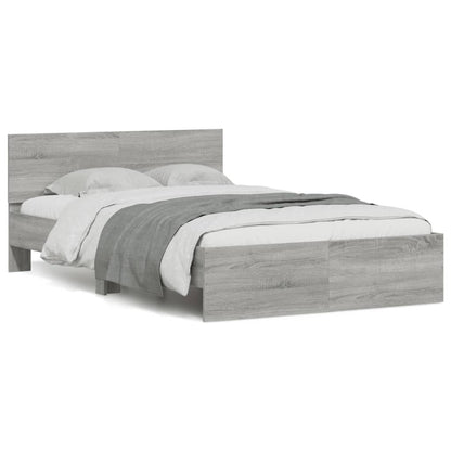 vidaXL Bed Frame | Grey Sonoma | Engineered wood and plywood | Double