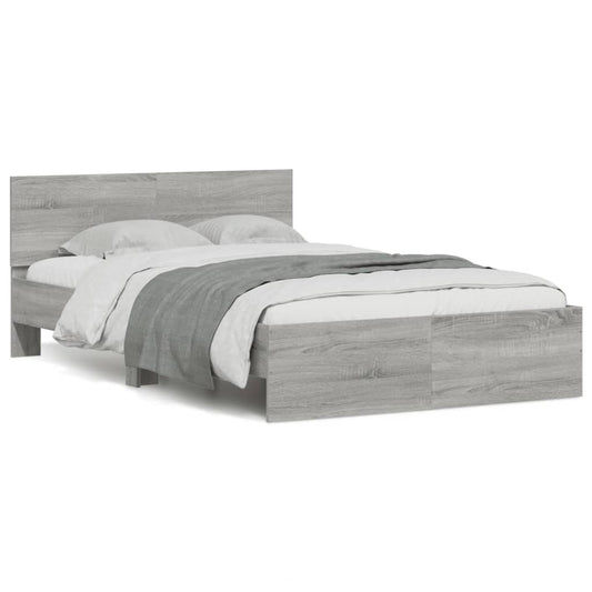 vidaXL Bed Frame | Grey Sonoma | Engineered wood and plywood | Double