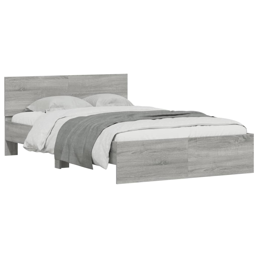 vidaXL Bed Frame | Grey Sonoma | Engineered wood and plywood | Double