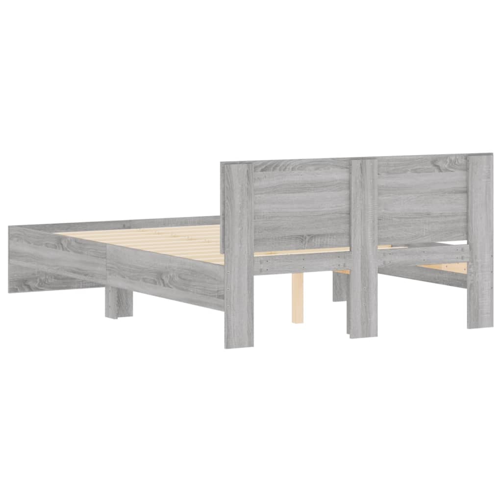 vidaXL Bed Frame | Grey Sonoma | Engineered wood and plywood | Double
