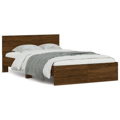 vidaXL Bed Frame without Mattress Brown Oak 135x190 cm Double