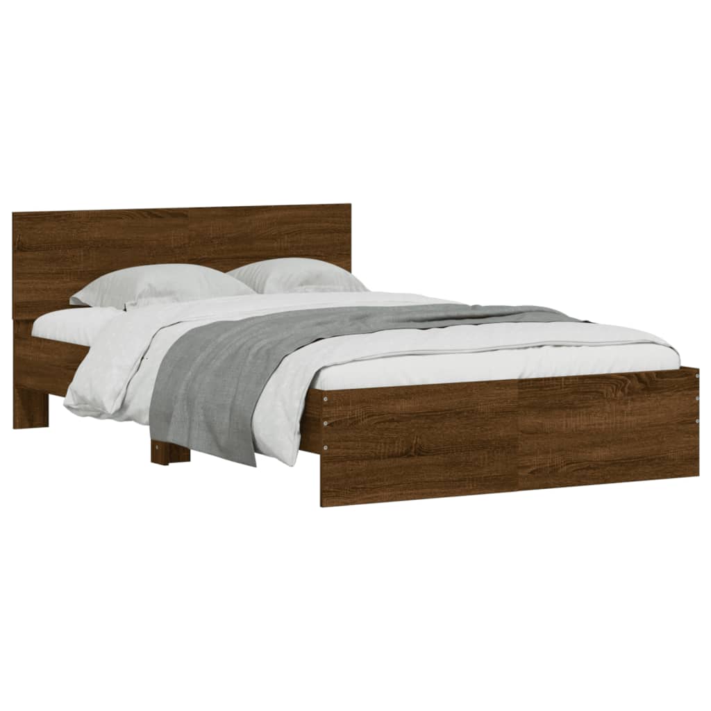 vidaXL Bed Frame without Mattress Brown Oak 135x190 cm Double
