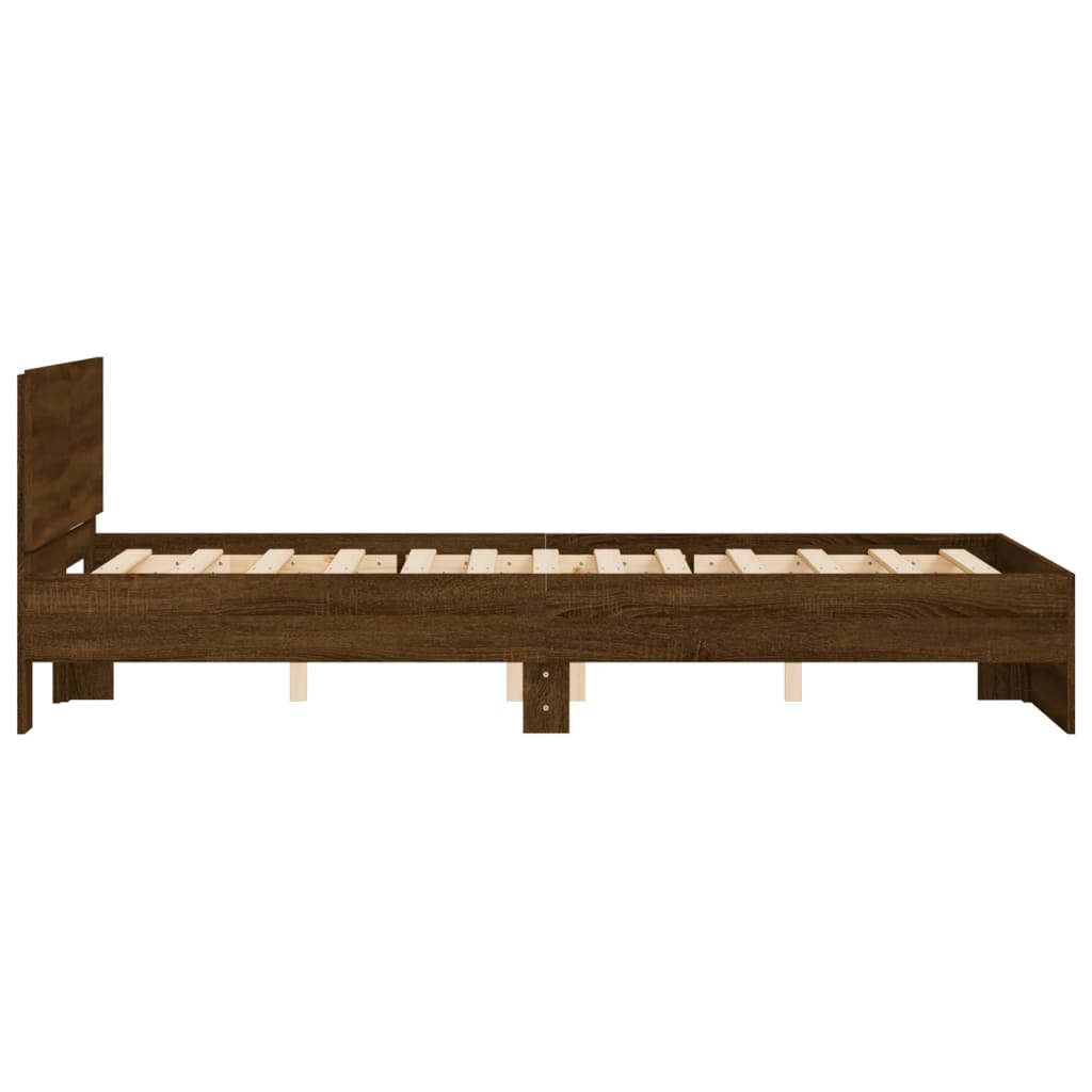 vidaXL Bed Frame without Mattress Brown Oak 135x190 cm Double