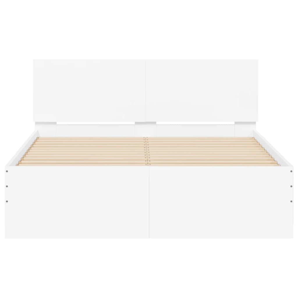 vidaXL Bed Frame | White | Engineered Wood, Plywood | Small Double |  Durable